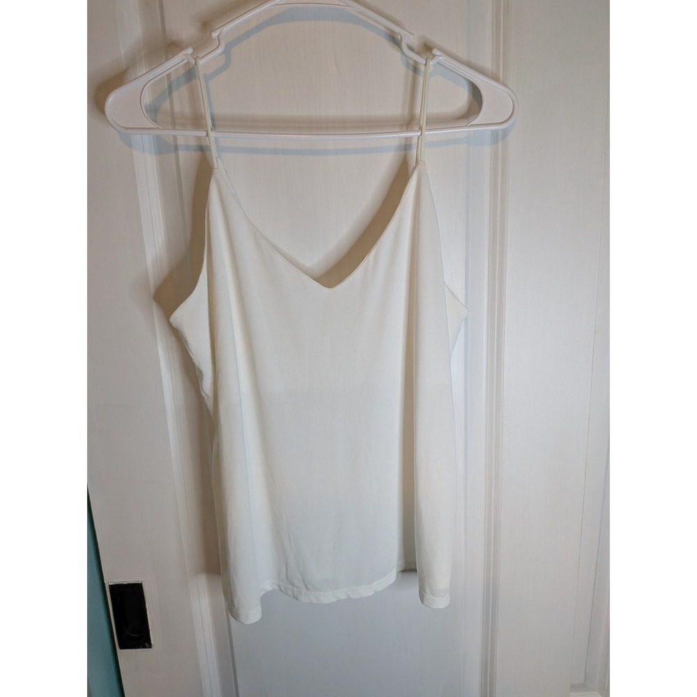 Eyeshadow Womens White V-Neck Spaghetti Strap Modal Blend Camisole Top Size M